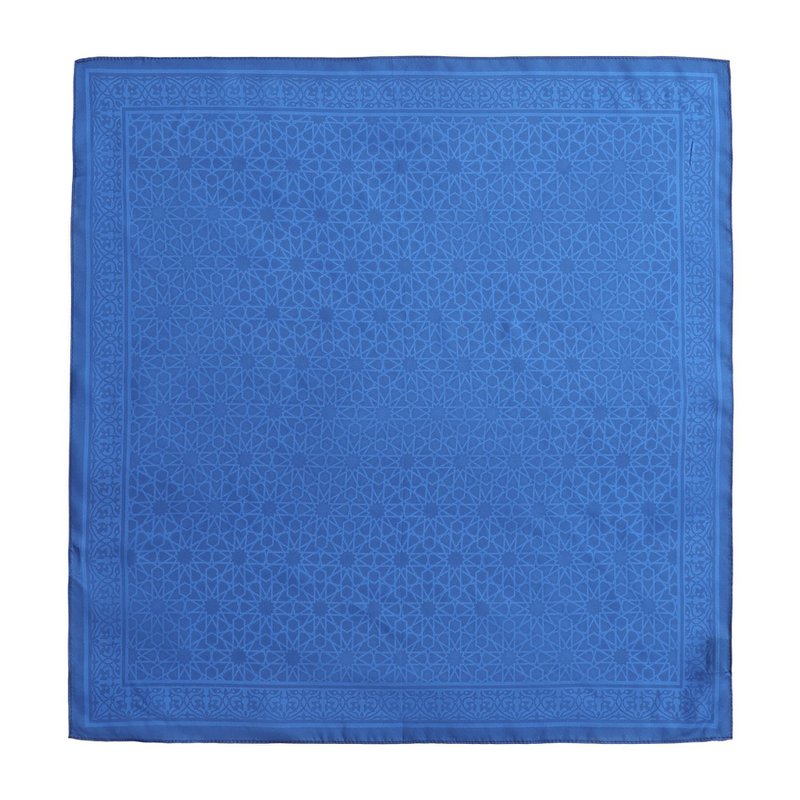Blue Square Silk Scarf Dalila v1