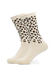 Leopard-print tennis socks in sizes S-XL. Made of soft, breathable material for comfort during athletic activities.