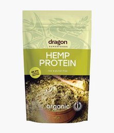 Organic hemp protein powder with 50% protein content, from Dragon Superfoods. Suitable for a healthy, plant-based diet.