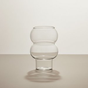 Designer-Glasbecher für Heiß- und Kaltgetränke – Bubble – transparent – 500 ml