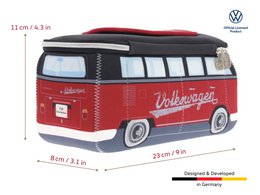 Volkswagen VW T1 Bus 3D Neopren Universaltasche - Klein - /Rot & Schwarz