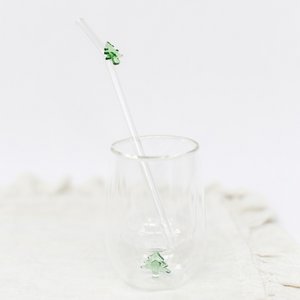 Glasstrohhalme mit Tannenbaum