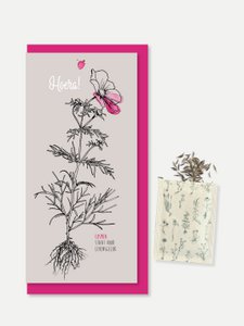 Wenskaart met zaden 'Hoera!'