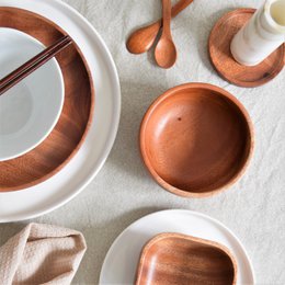 Handmade Tableware - Dessert Bowl - Ø12 cm - Eco-friendly - Khaya Wood