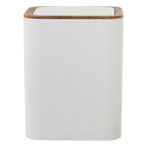 WIT ACRYL BADKAMER Vuilnisbak 6L, DRUKKNOP DEKSEL _18X18X22CM ST86258