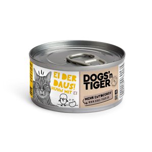 Dogs’n Tiger Adult Premium Kattenvoer, Natvoer, Graanvrij, Daus Egg!, Kip & Ei