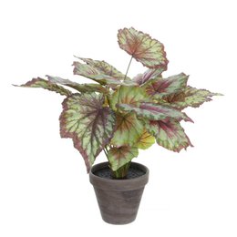  Artificial plant with red and green leaves in a pot. The plant has a compact, bushy shape and appears to be made of polyester material.