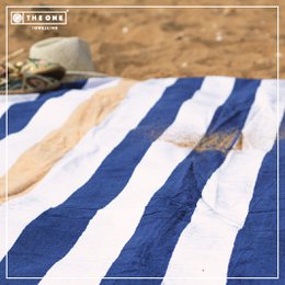Beach Towel, 100% cotton, 90x190 cm, Stripe Anthracite/Light Grey