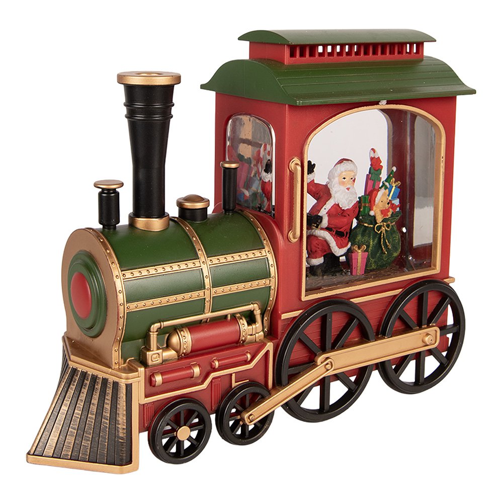 Kerstdecoratie met LED-verlichting en muziek Trein 25x9x19 / 24x9x19 cm / 6xAA Rood Kunststof
