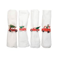 Set of 4 rounds of Christmas towels