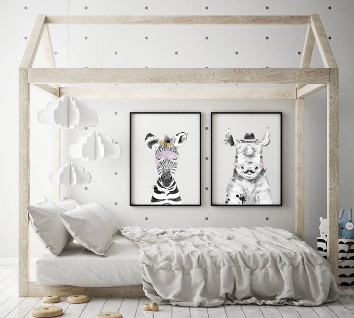Zebra Kinderkamerposter Strikje
