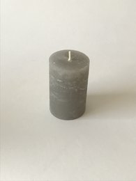 Rustic stumpen candle, 50 x 80 mm, anthracite gray color.