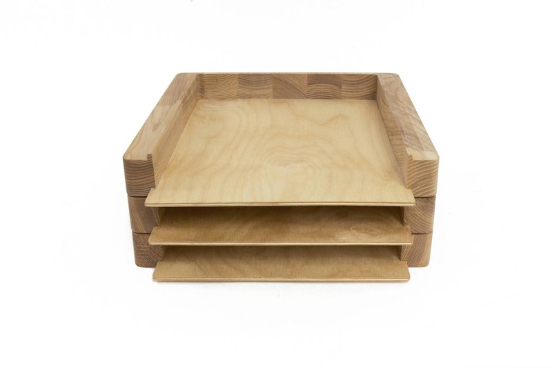 Paper  tray, Set of 2 wooden paper trays