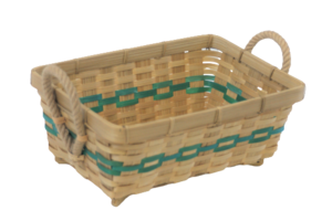 Brot- oder Obst-Aufbewahrungskorb aus Bambus, grüne Dekoration