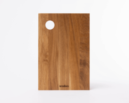  Wooden cutting board, walnut and oak wood, rectangular shape, natural grain, kitchen prep board