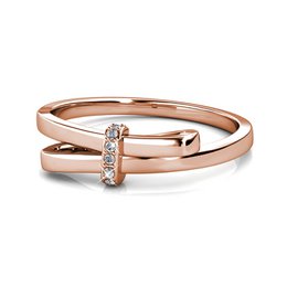 Luminous Bow Bague - Or Rosé et Cristal