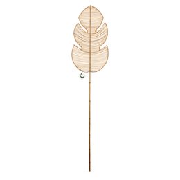 Decorative rattan leaf oak object with natural wood tones and a simple, minimalist design.