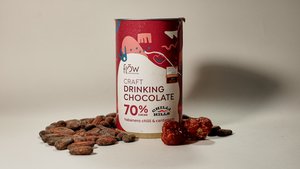 70% Single Origin Drinking Hot Chocolate Spicy Maya, Grenada. Cacao bean to cup.