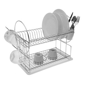 DOUBLE WHITE DISH RACK