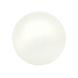 A round, pearl-like pendant in a soft, off-white color.