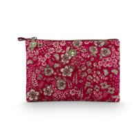 Charly Cosmetic Flat Pouch Medium Quilted Daisy Dreams Red 24x1x15.5cm