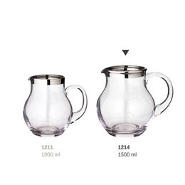 EDZARD kande Olivia, håndblæst krystalglas med platinkant, højde 17 cm, kapacitet 1,5 liter