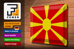 Tin Sign Flag of Macedonia 40x30cm Flag of Macedonia