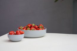 Bowl 22 cm with lid/plate Hollyhock - arctic gray - 1,000 ml