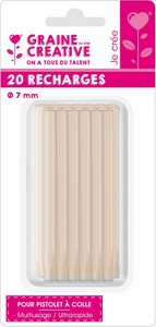 LOW-TEMPERATURE GLUE GUN REFILL 20 STICKS 7 mm