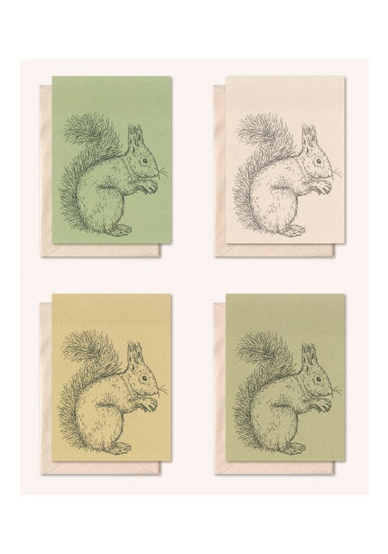 Carte durable + enveloppe | Écureuil animal | Romarin