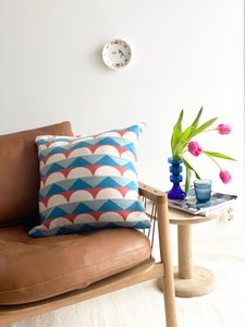 Toby-kussen-dekblauw, zacht Jacquard gebreide katoen