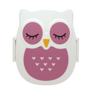 Snack box - Airtight & BPA-free Lunch Box - Pink Owl