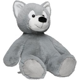 Soft, plush white seal-shaped display cleaner toy for kids. Features cute facial details and a cleaning cord.