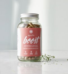 Boost - vitality - 120 organic Ayurvedic capsules. Supplement containing natural ingredients to support overall well-being.