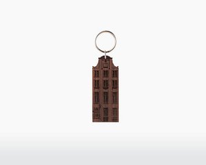 Amsterdam Canal House Keychain - Herengracht 420 - Walnut