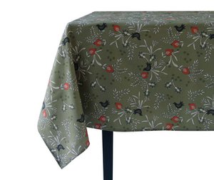 GRENADES Kaki - Printed tablecloth in halflinen