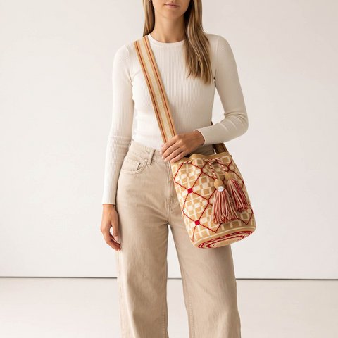 Geometrische crossbody L | Karamel