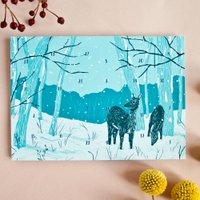 Adventskalender Postkarte Waldtiere A6