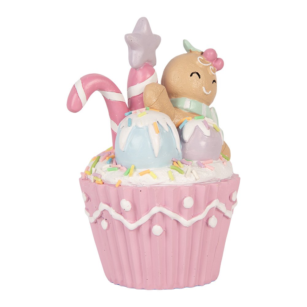 Decoratie Beeld Cupcake 11x9x15 cm Roze Kunststof