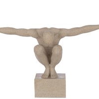 J-Line Dekoration Sporter - Marmor - Polyresin - Beige -groß