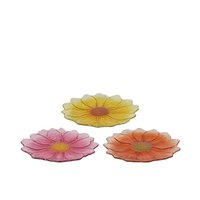 Flower glass breakfast plate Ø23xH2.5cm