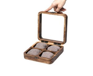 Horlogeopbergdoos met glazen deksel - Europees walnoot