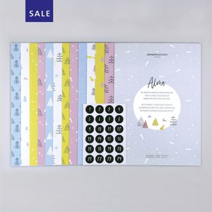 Inpakpapier en stickers voor de Alma adventskalender