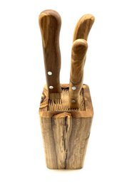 Messerblock DESIGN aus Olivenholz