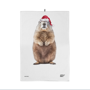 100% katoenen theedoek met bergkerstmotief