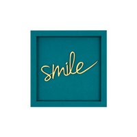 SMILE frame card wood lettering magnet