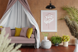 Manifesto astratto della rosa di Boho