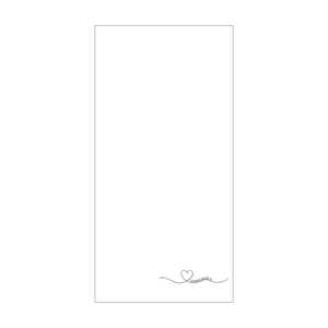 Handdoek 50 cm x 100 cm "Hart gebogen favoriete persoon" wit