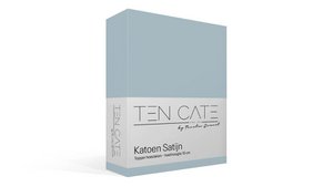 Spannbettlaken aus 100 % Baumwollsatin – Hellblau