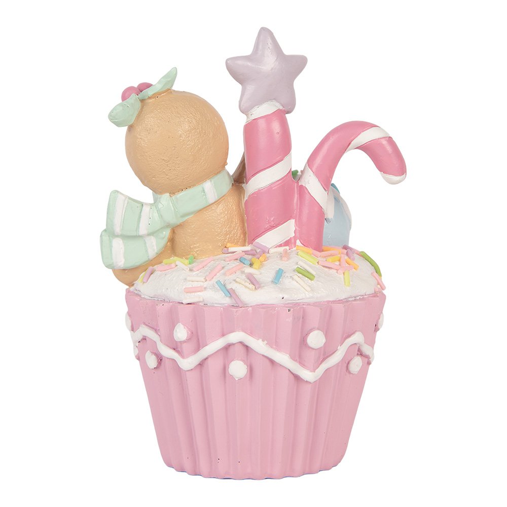Decoratie Beeld Cupcake 11x9x15 cm Roze Kunststof